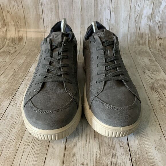 Ecco Byway Dark Shadow Sneakers Leather Low Top Lace Up Gray Men‎ Size 7 - Picture 8 of 10